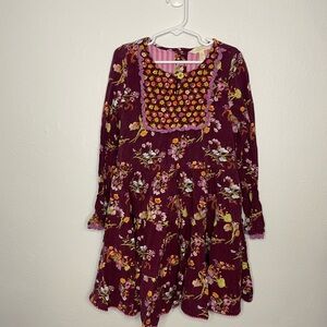 Matilda Jane Burgundy Floral Kids Dress Youth 8